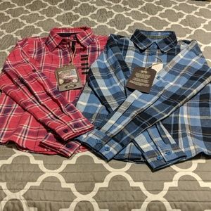 2 Piece Youth Girls Flannel Shirt LOT. NWT. SZ. 12